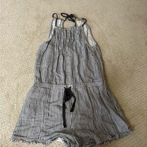 Cloth & Stone Black and White Striped Romper